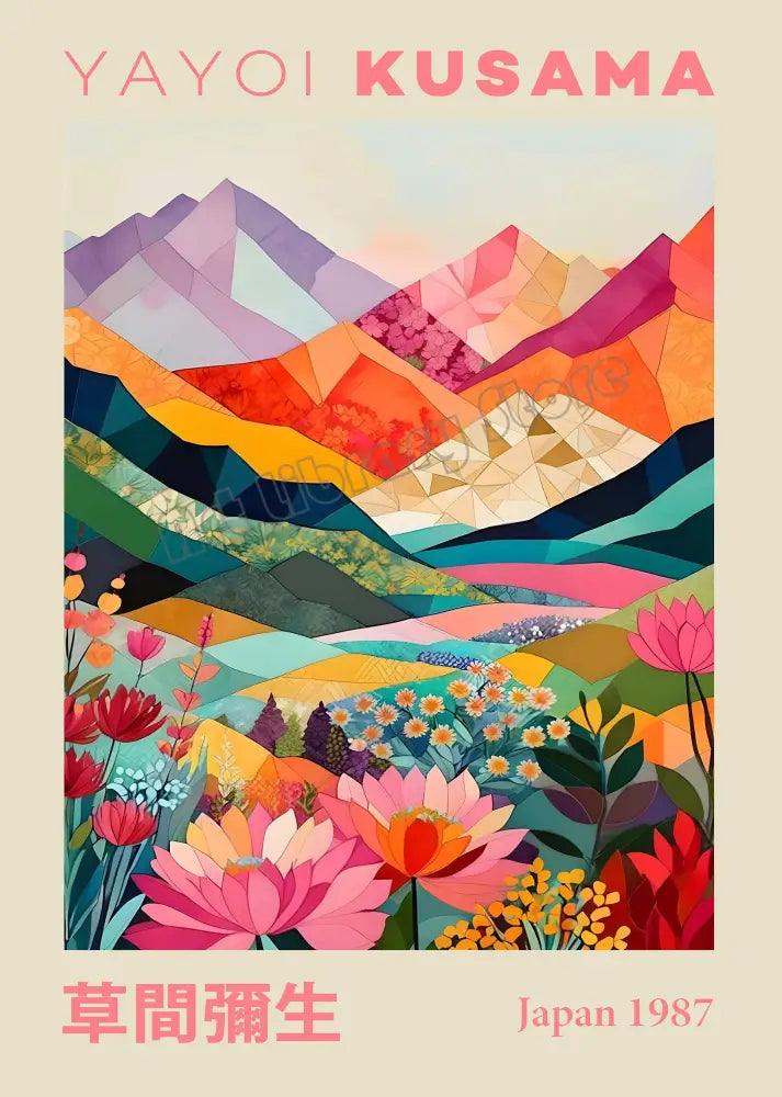 Pink Orange Mountain Canvas