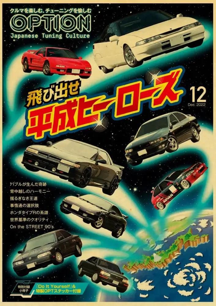 Retro Racing Car Poster