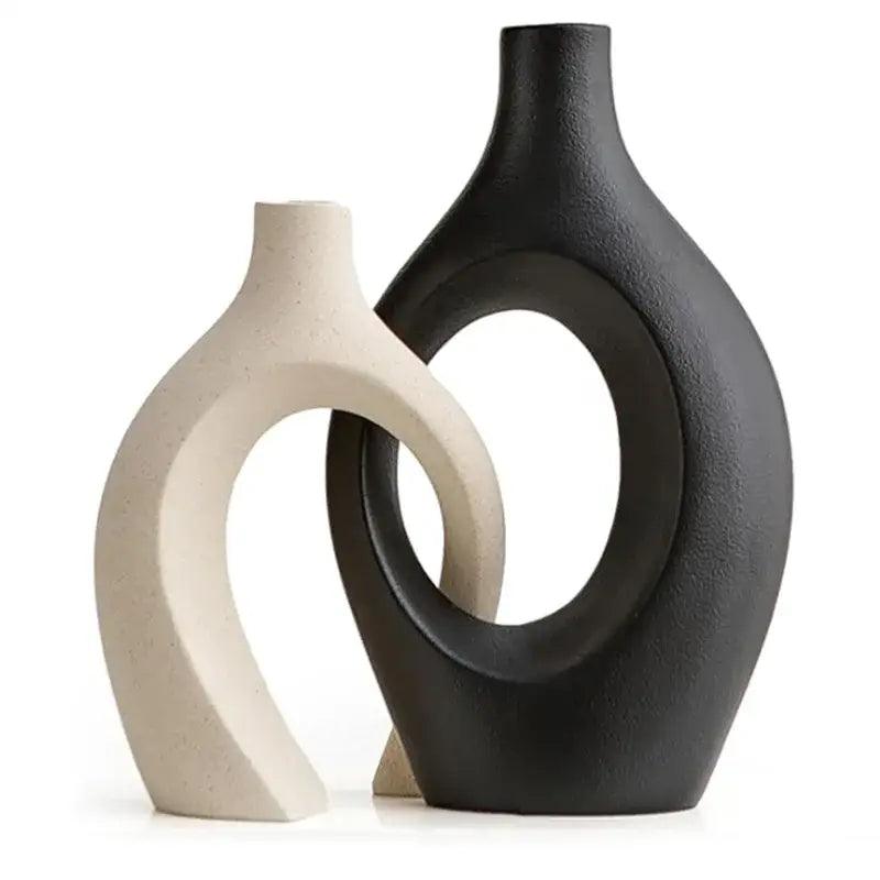 Large White Ceramic Vase Set 28cm for Blooms