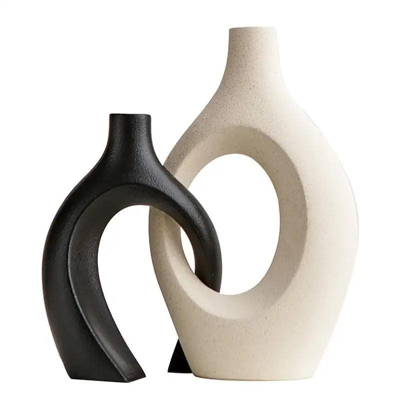 Large White Ceramic Vase Set 28cm for Blooms