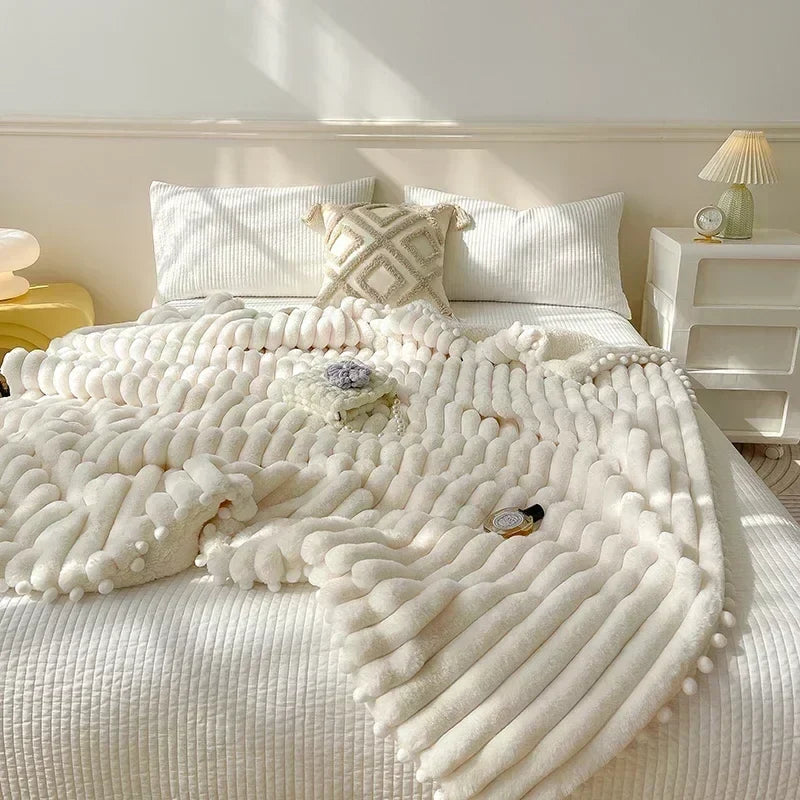Faux Rabbit Wool Weighted Blanket