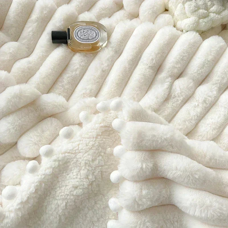 Faux Rabbit Wool Weighted Blanket