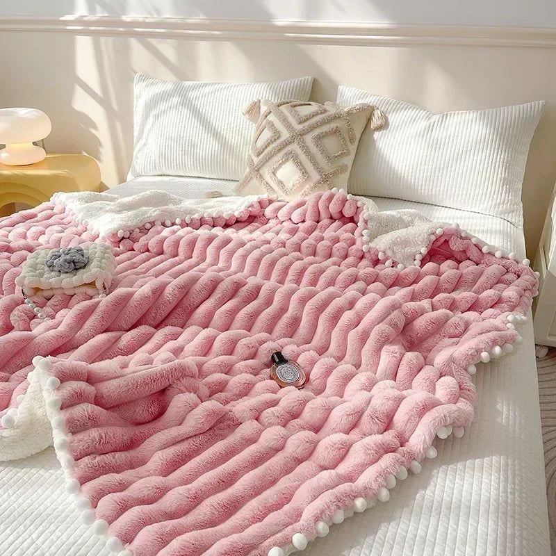 Faux Rabbit Wool Weighted Blanket