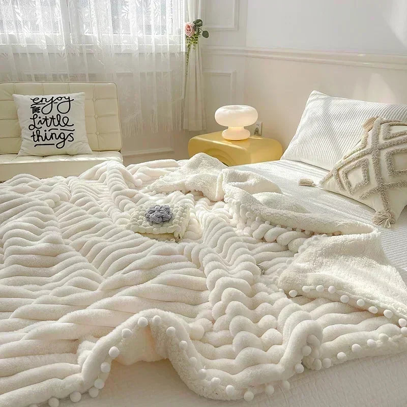 Faux Rabbit Wool Weighted Blanket