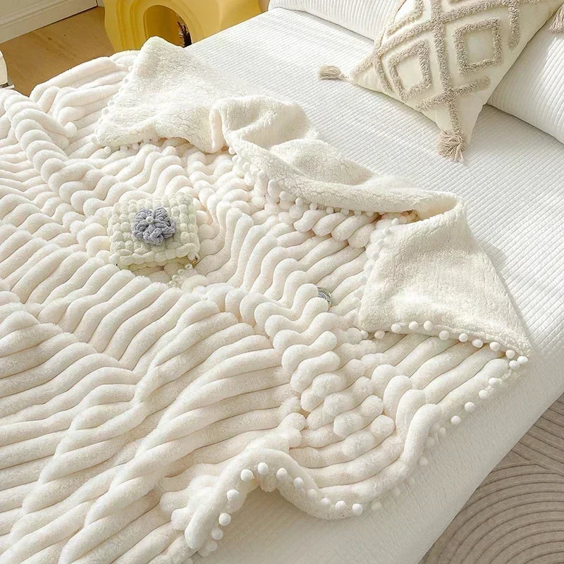 Faux Rabbit Wool Weighted Blanket