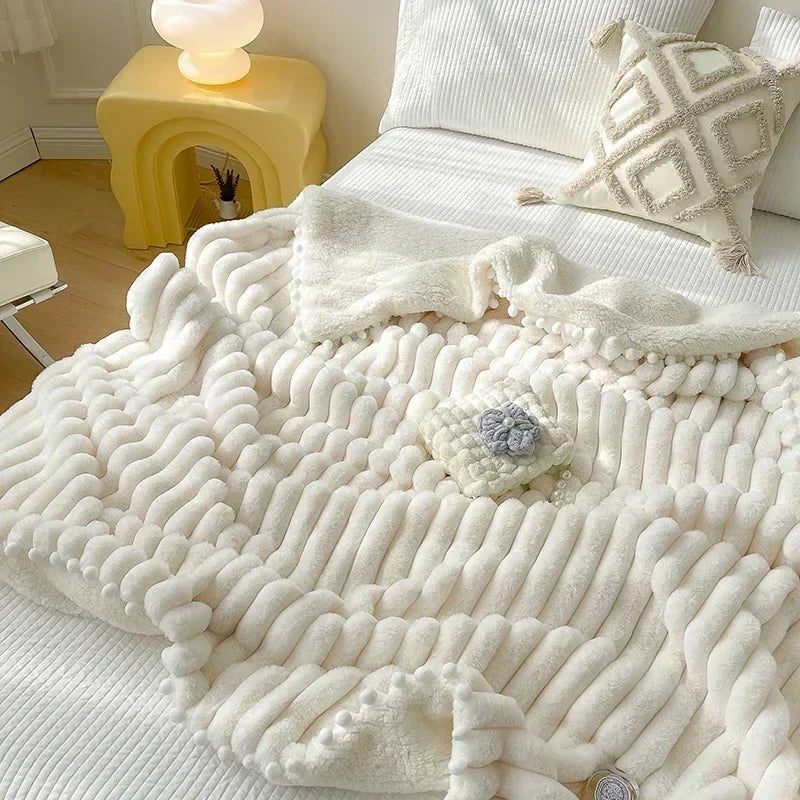 Faux Rabbit Wool Weighted Blanket