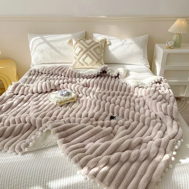 Faux Rabbit Wool Weighted Blanket