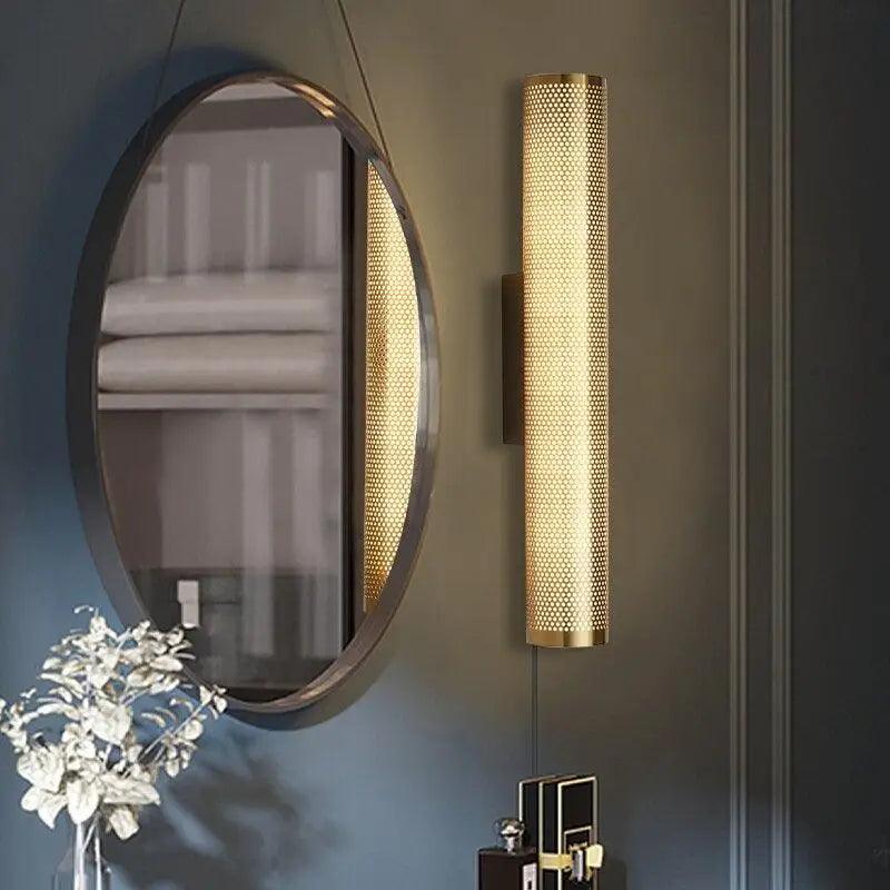 Gold Cylindrical Wall Sconce