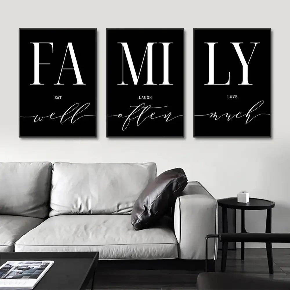 Black Family Wall Art Set