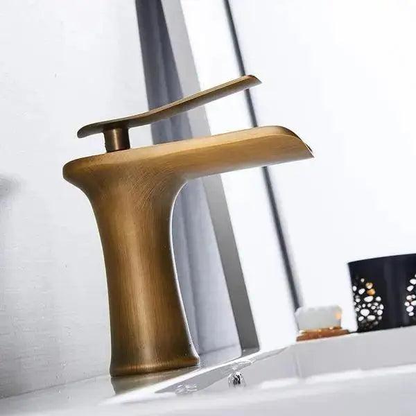 Gold Waterfall Bathroom Faucet