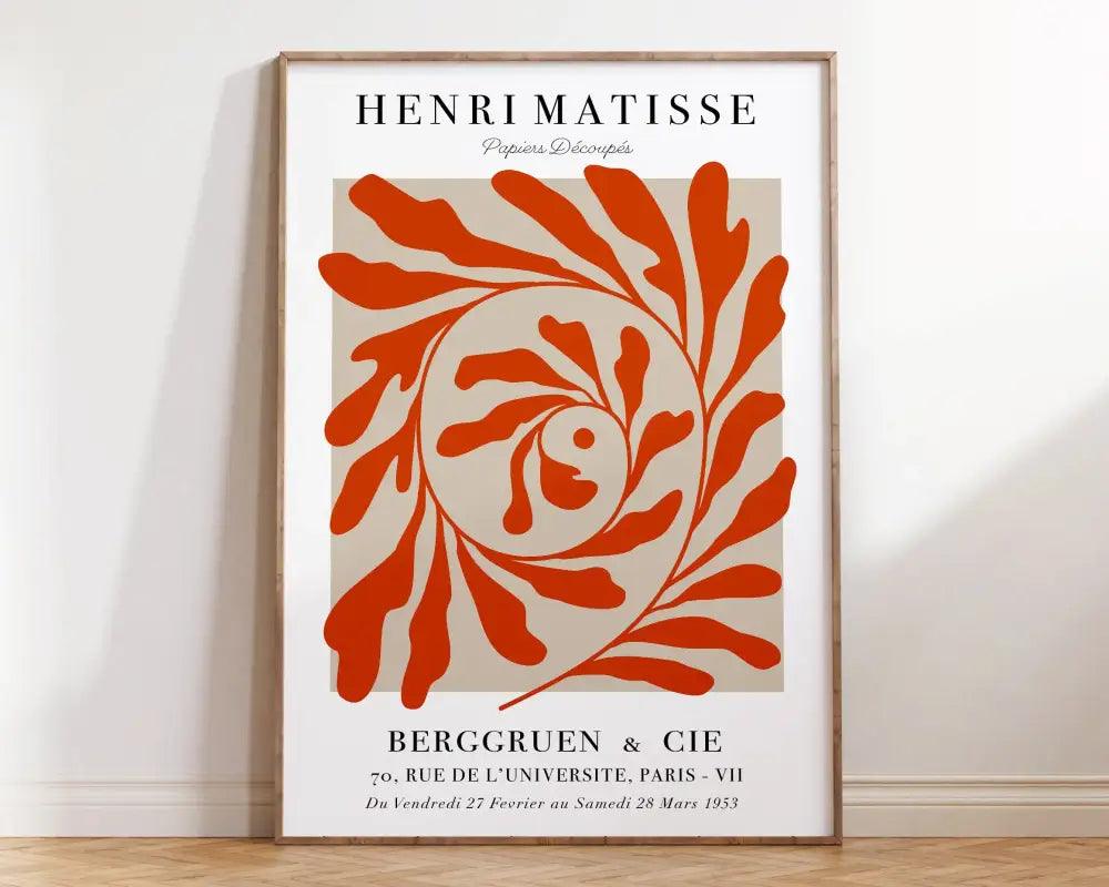 Red Floral Canvas Poster