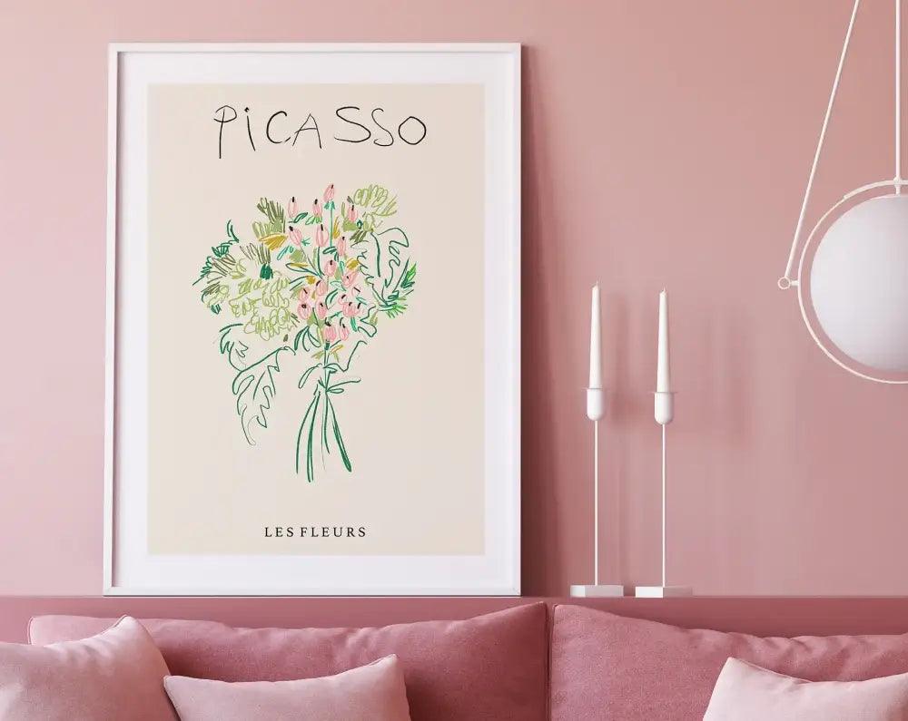 White Floral Canvas Poster