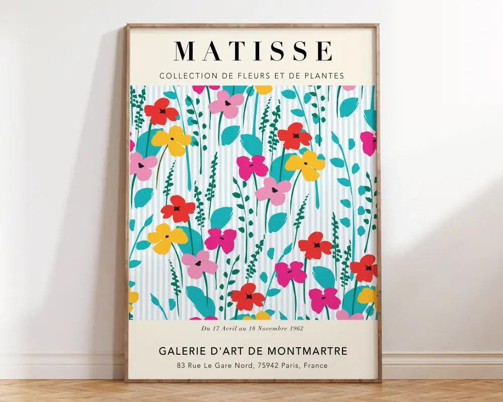 Blue Floral Canvas Poster