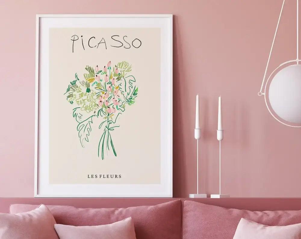 Mint Yellow Floral Poster