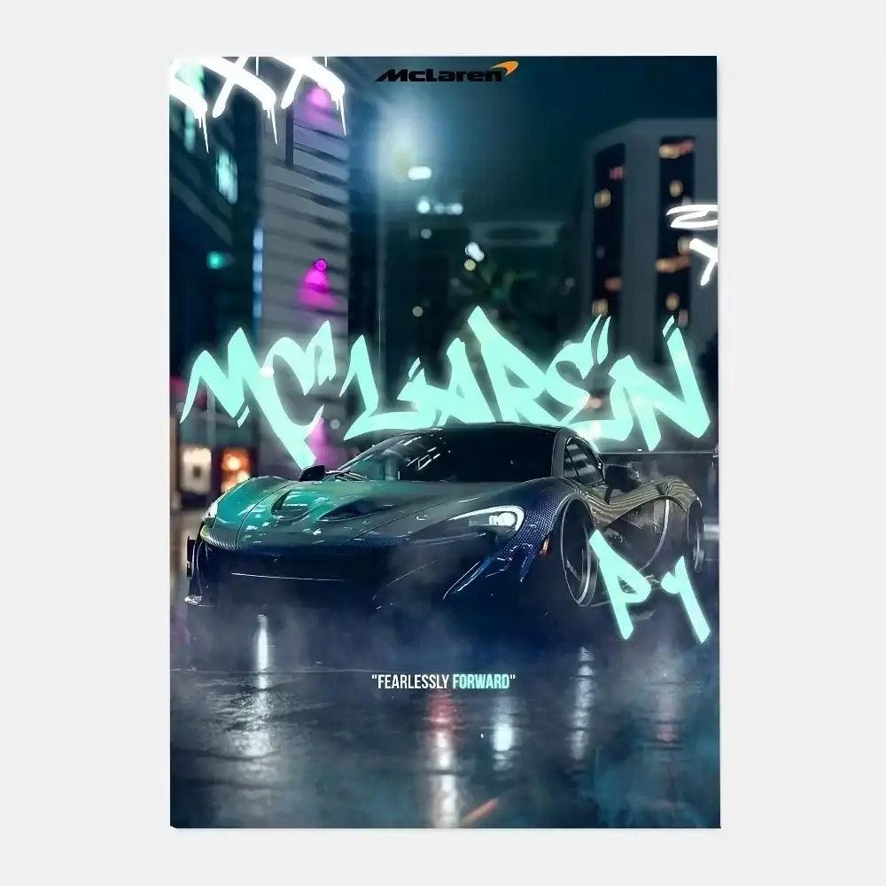 Silver Sports Car Poster