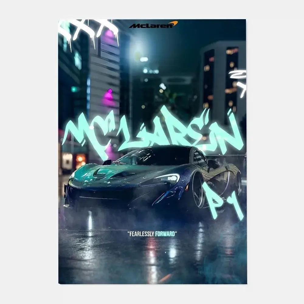 Silver Sports Car Poster