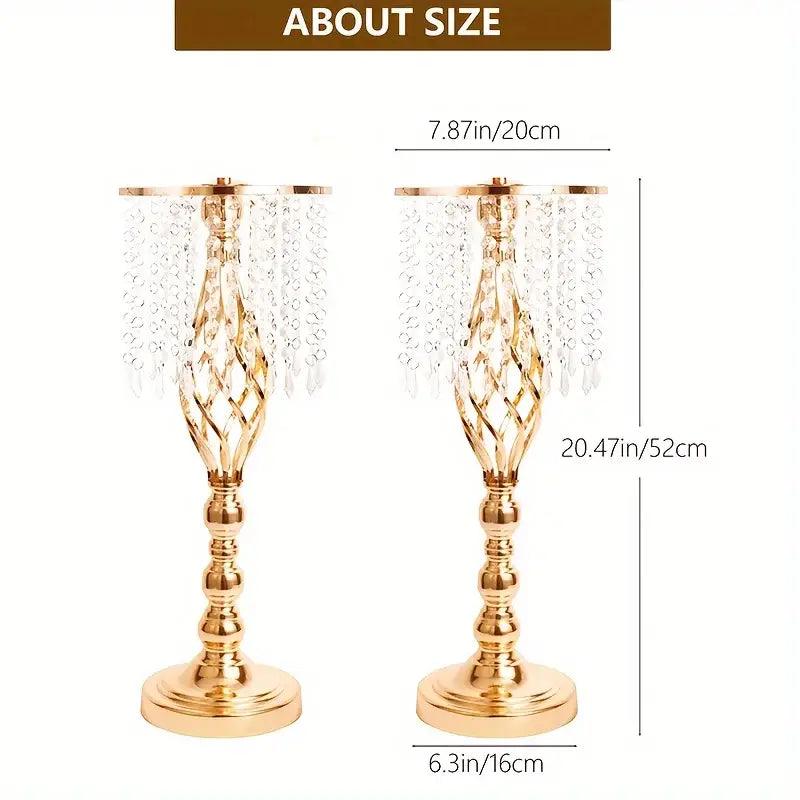 Gold Crystal Metal Vases