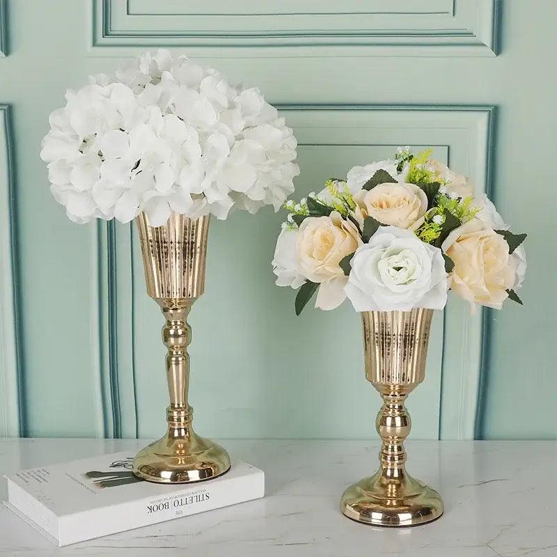 Gold Metal Trumpet Vase