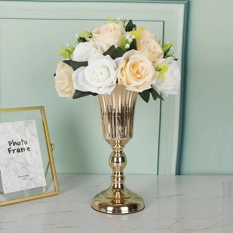 Gold Metal Trumpet Vase