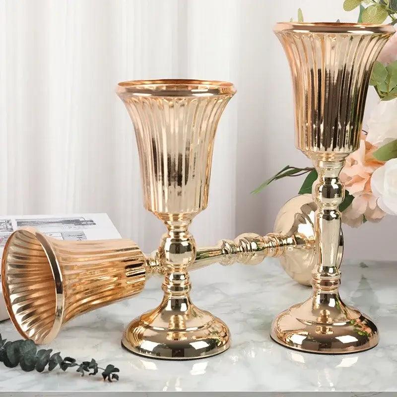 Gold Metal Trumpet Vase
