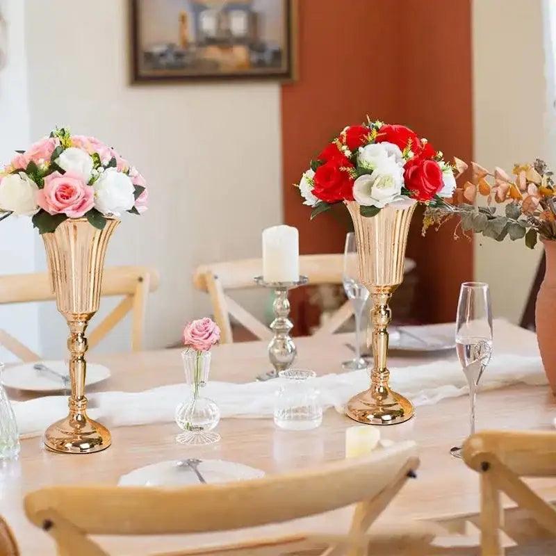 Gold Metal Trumpet Vase