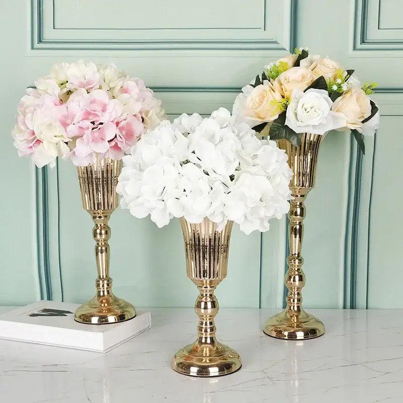 Gold Metal Trumpet Vase