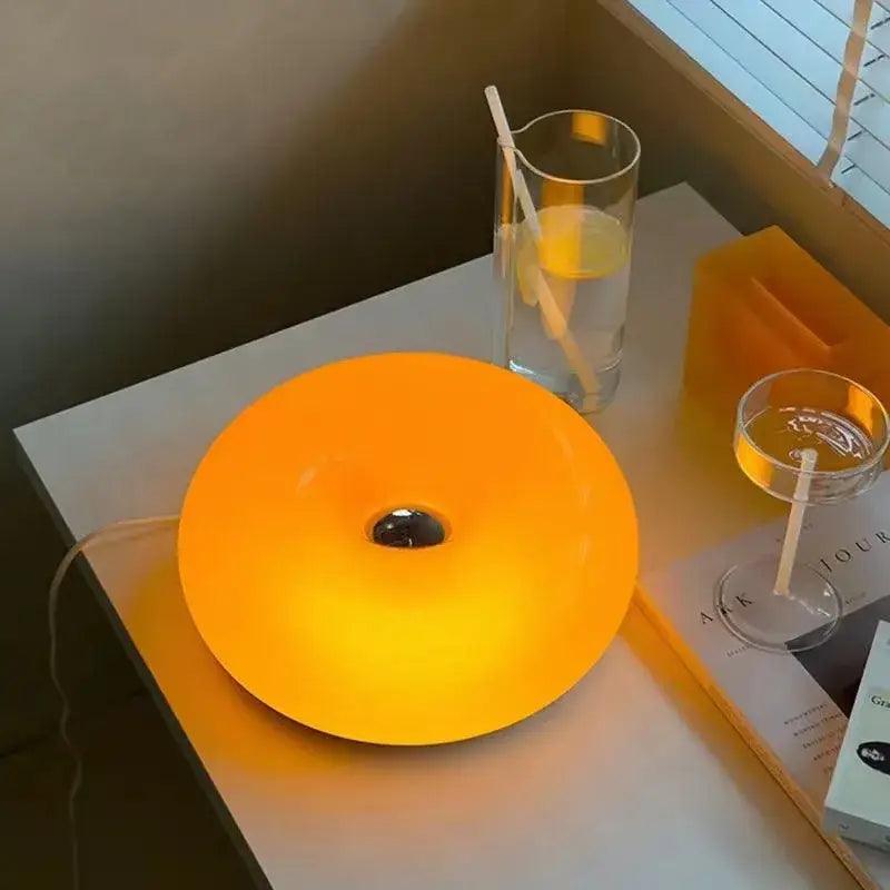 Orange Glass Desk Lamp