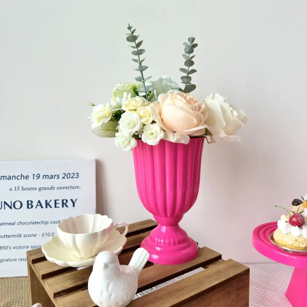 White peach and cream mini flower arrangement living room vase