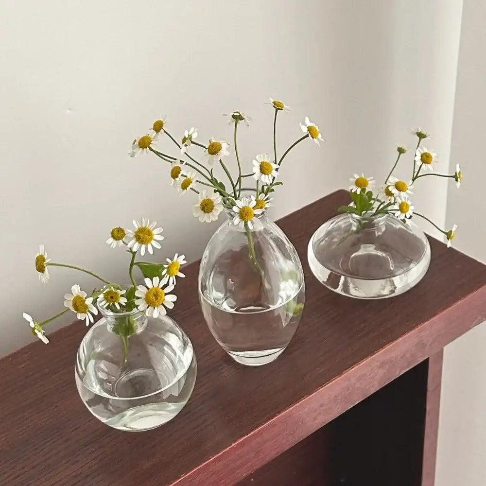Blue Glass Vase Trio