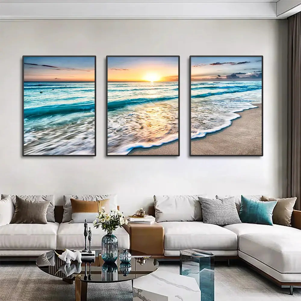 Beach Sunset Canvas Art Set