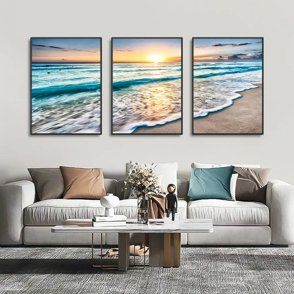 Beach Sunset Canvas Art Set