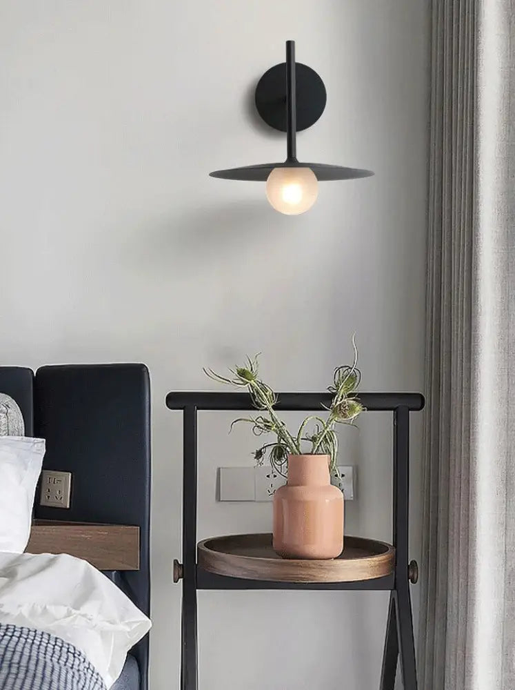 Black Disc Wall Sconce