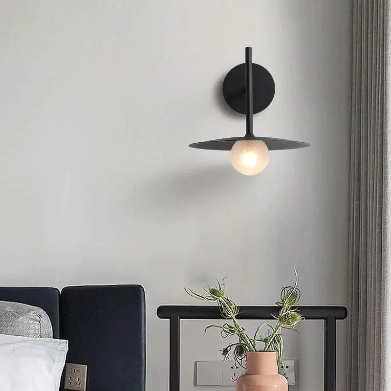 Black Disc Wall Sconce