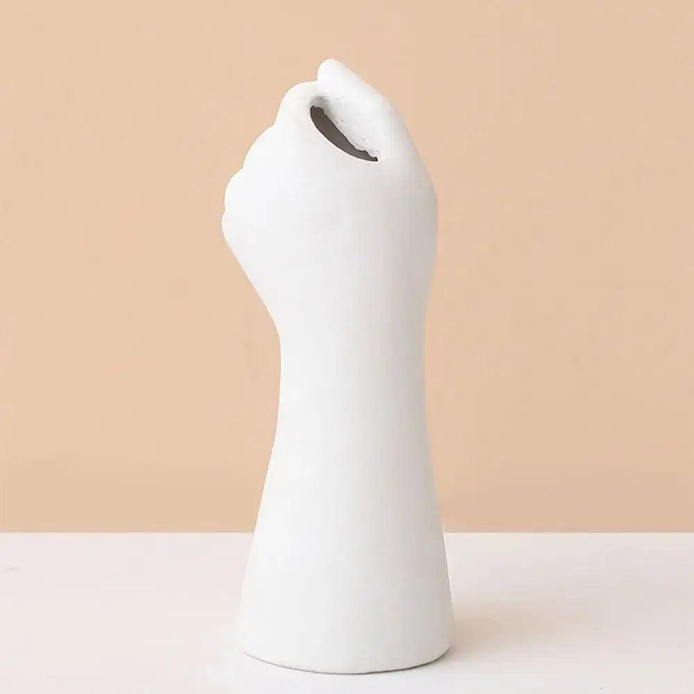 White Ceramic Arm Vase