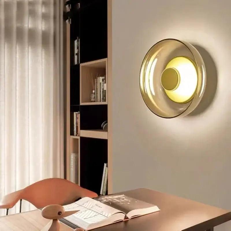 Gold Frosted Glass Sconce Set