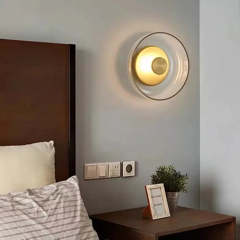 Gold Frosted Glass Sconce Set
