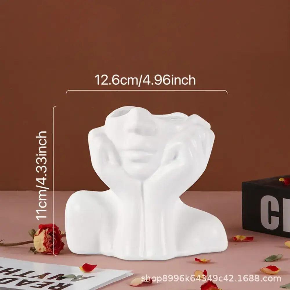 White Human Body Resin Vase