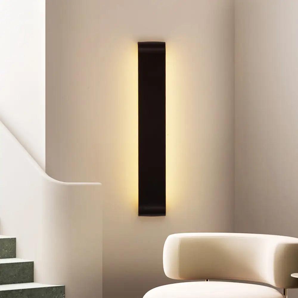 Black Modern Metal Wall Sconce 14-51cm