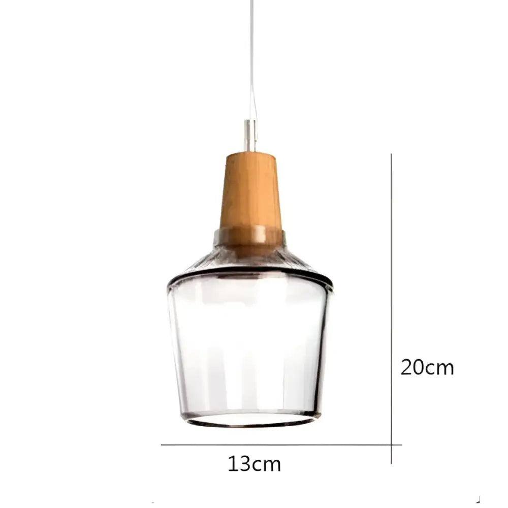 Glass Wood Pendant Set