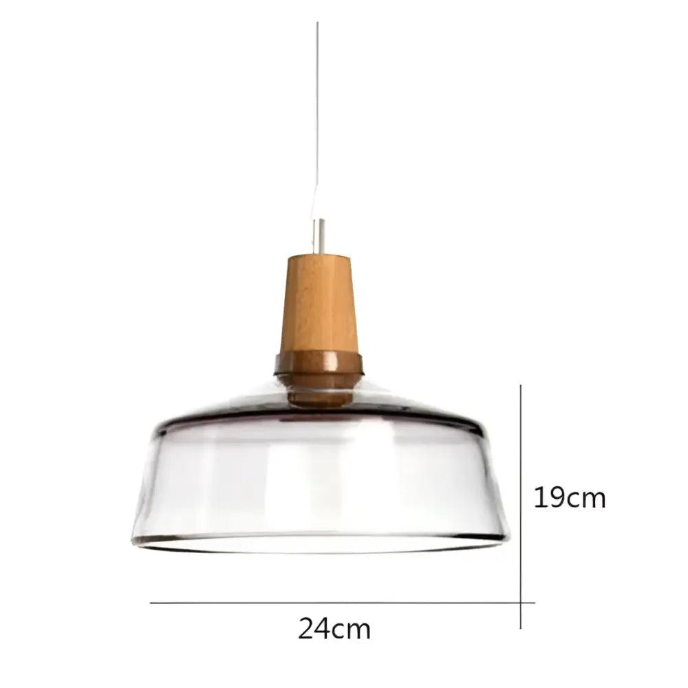 Glass Wood Pendant Set