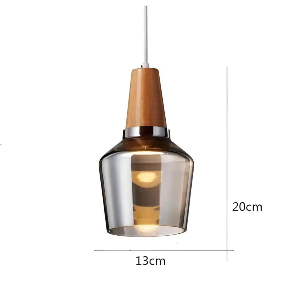 Glass Wood Pendant Set