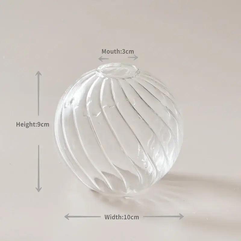 Clear Ribbed Glass Vase