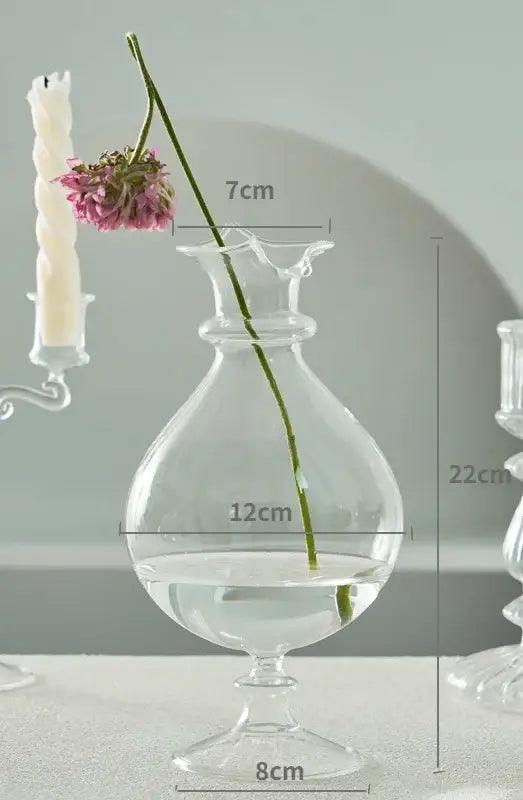 Clear Ribbed Glass Vase