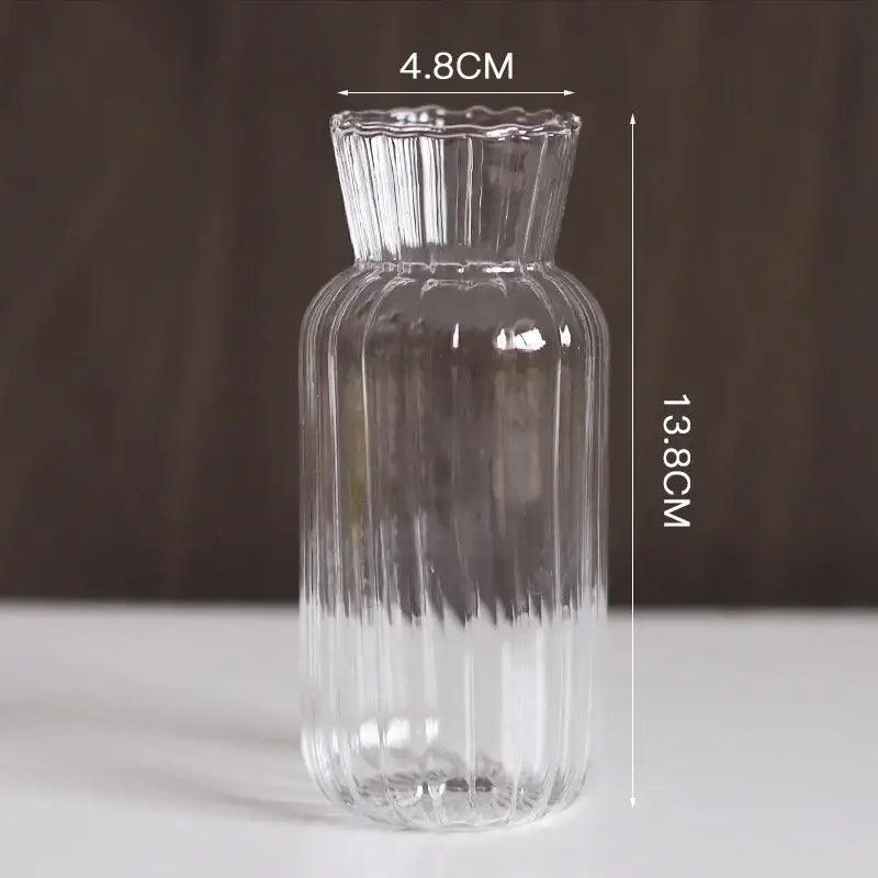 Clear Ribbed Glass Vase