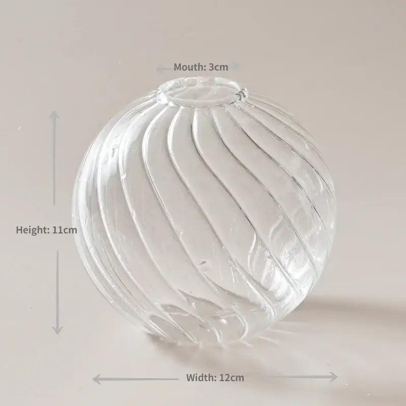 Clear Ribbed Glass Vase