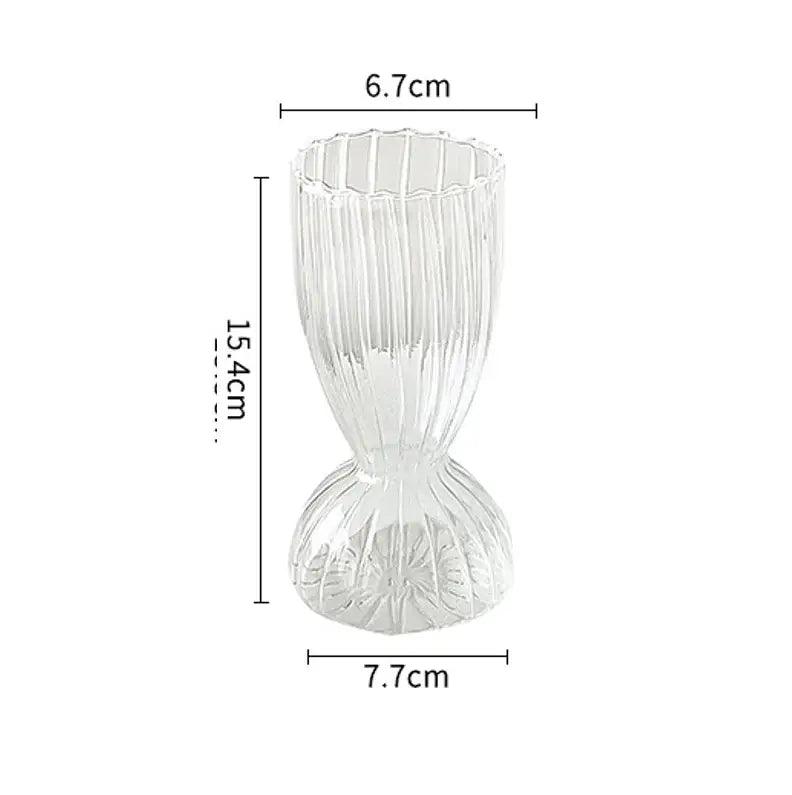 Clear Ribbed Glass Vase