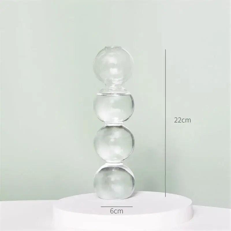 Clear Ribbed Glass Vase