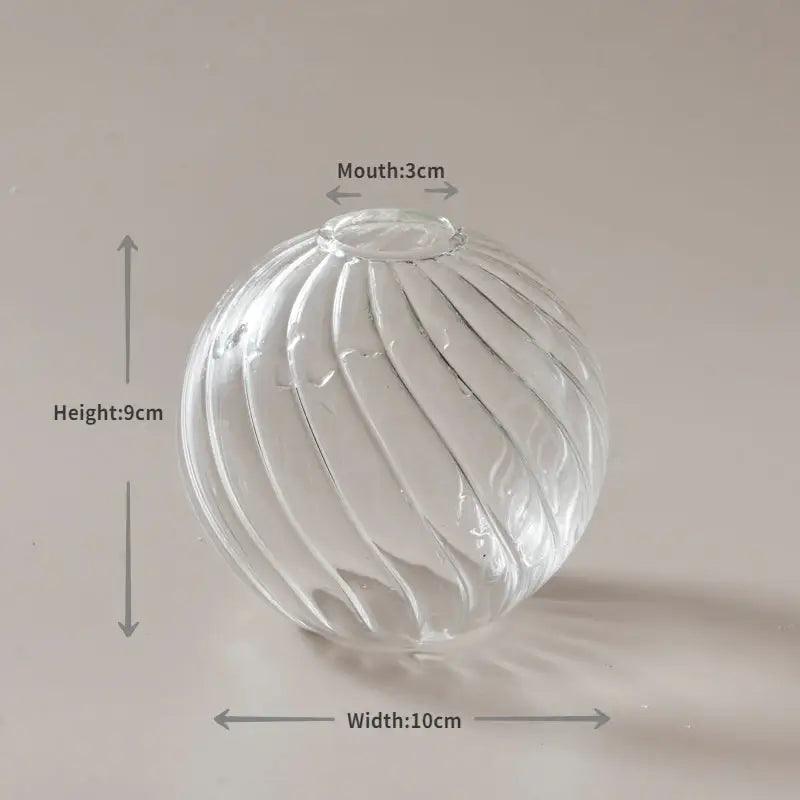 Clear Ribbed Glass Vase