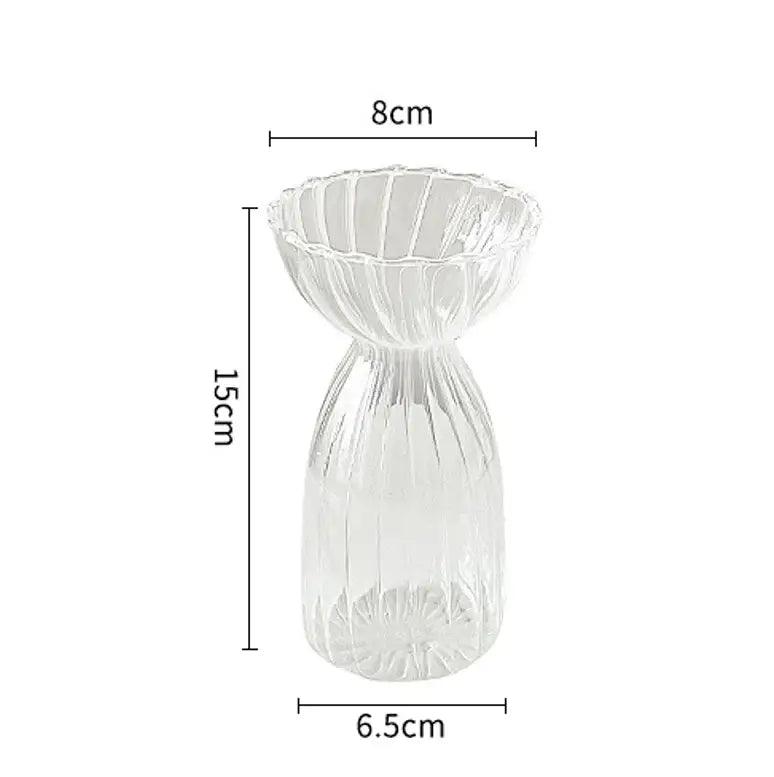 Clear Ribbed Glass Vase