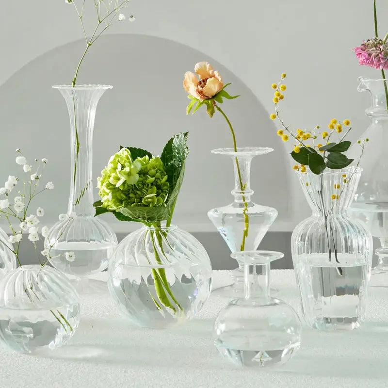 Clear Ribbed Glass Vase